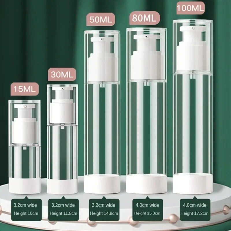 Luxury Skincare Packaging - 15/30/50/80/100ml สูญญากาศ Sub ขวดเครื่องสําอางขนาดเล็กขวดโลชั่นเจลอาบน้ําแชมพูแบบพกพาสเปรย์ขวด