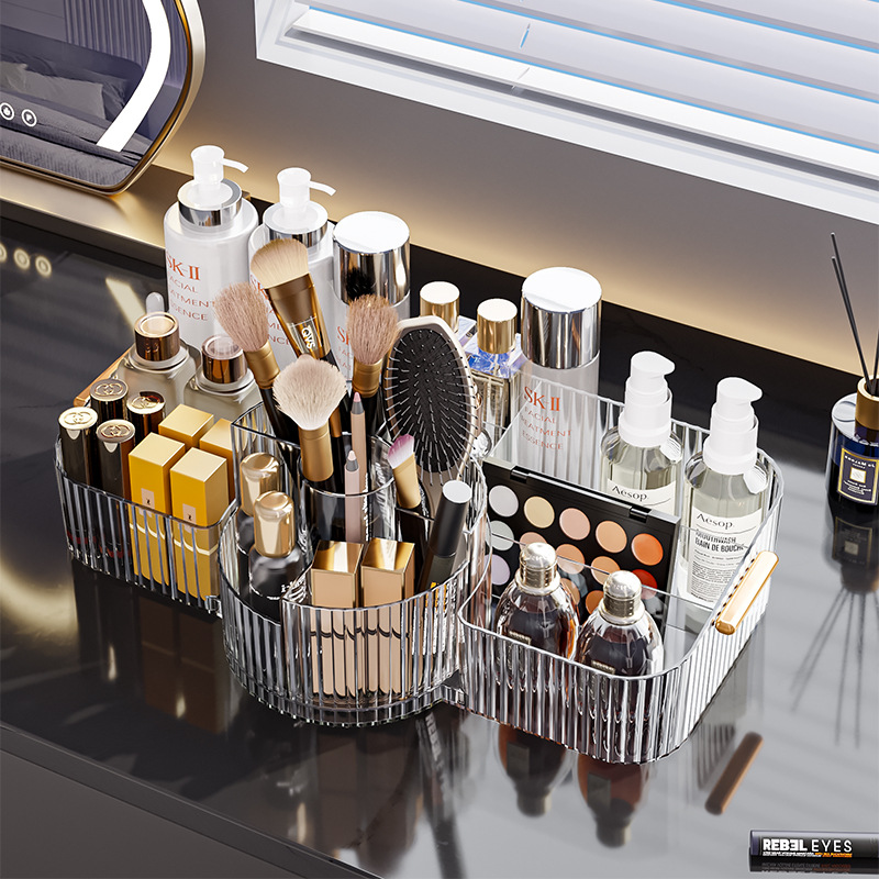 Luxury Skincare And Makeup Brands - ใหม่ 360 ° ที่ใส่แปรงแต่งหน้าแบบหมุนได้ กล่องเก็บเครื่องสำอาง กล่องจัดระเบียบเครื่องสำอางสุดหรู
