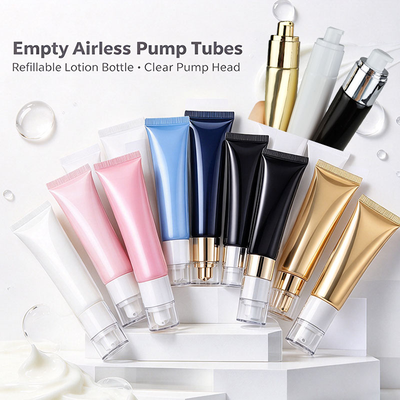 Luxury Skincare Packaging - 20/30/50 ชิ้น ขวดปั๊มโลชั่นเปล่า 50 มล. หลอดบีบเนื้อนุ่ม